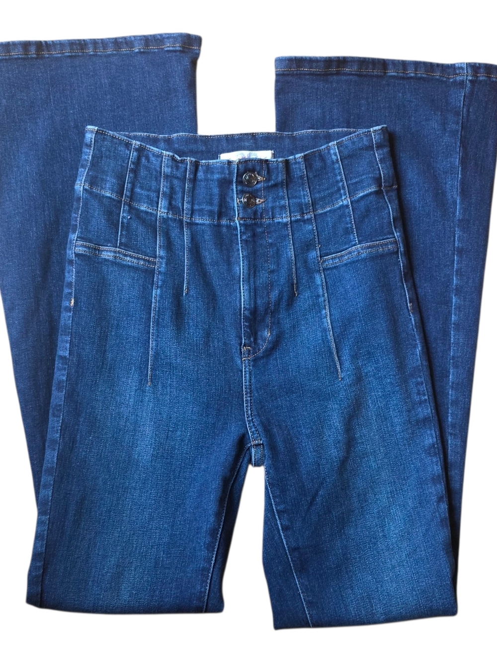 We The Free Jayde Flare Jeans Size 28 High Rise Bell Bottom Boho Festival